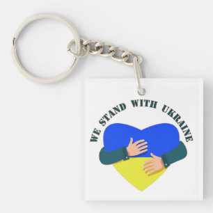 Inspirational message We stand with Ukraine Key Ring