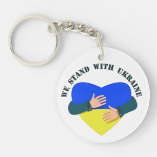 Inspirational message We stand with Ukraine  Key Ring