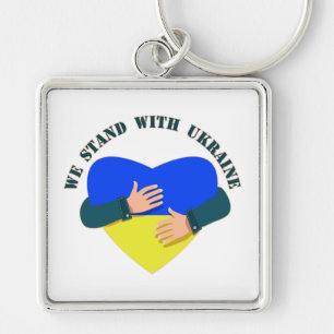 Inspirational message We stand with Ukraine Key Ring