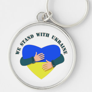 Inspirational message We stand with Ukraine Key Ring