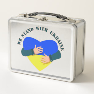 Inspirational message We stand with Ukraine Metal Lunch Box