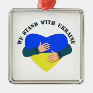 Inspirational message We stand with Ukraine  Metal Tree Decoration