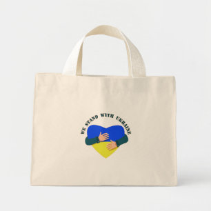 Inspirational message We stand with Ukraine Mini Tote Bag