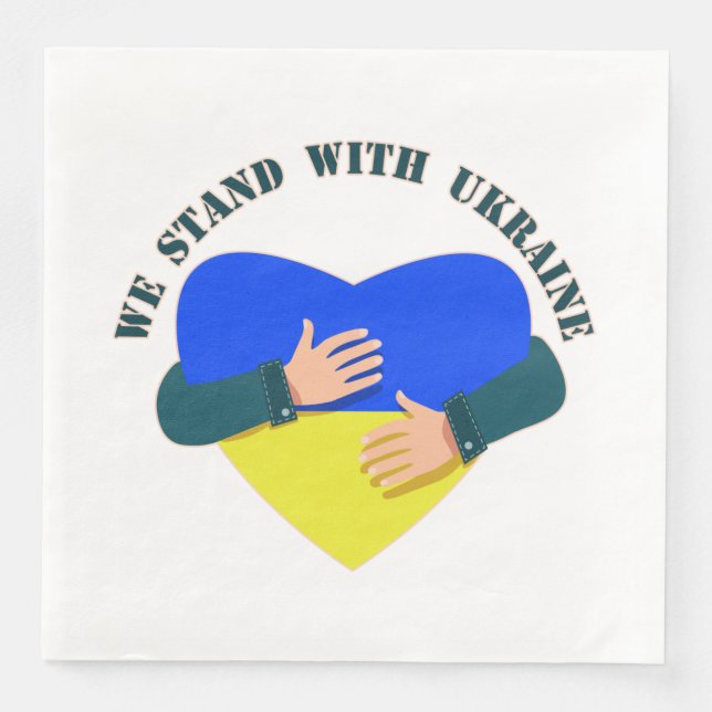 Inspirational message We stand with Ukraine  Napkin (Front)