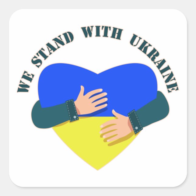 Inspirational message We stand with Ukraine  Square Sticker (Front)