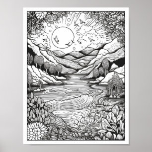 Inspirational/Mindfulness Adult Colouring Poster