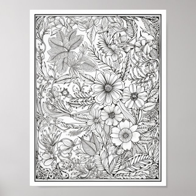 Inspirational/Mindfulness Adult Colouring Poster (Front)