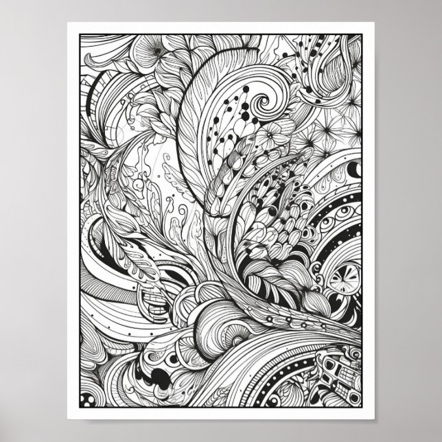 Inspirational/Mindfulness Adult Colouring Poster (Front)