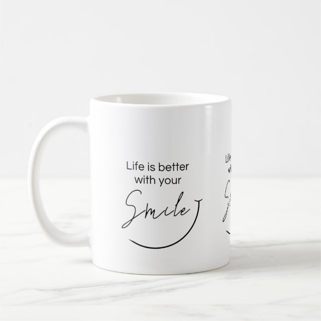 Inspirational Minimalist Typography Quote Gift Coffee Mug (Left)