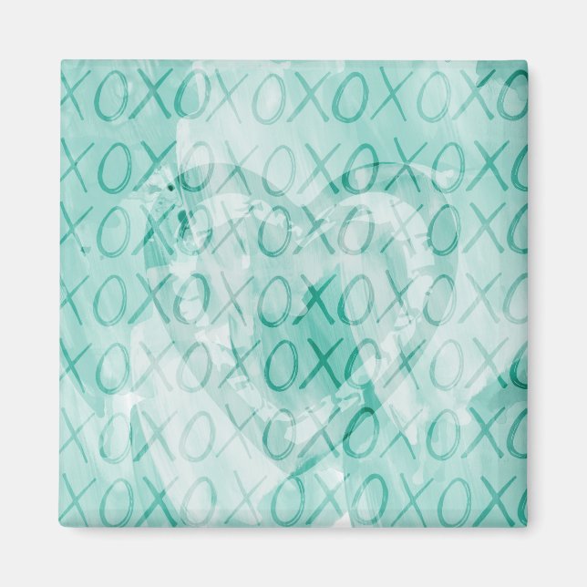 Inspirational Mint XOXO Love Magnet (Front)