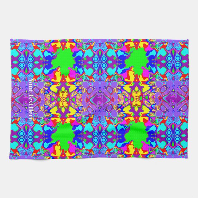 Inspirational Mirror Effect Abstract Art Pattern Tea Towel (Horizontal)