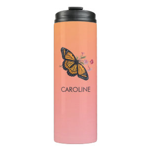 Inspirational Monarch Butterfly Personal Orange Thermal Tumbler