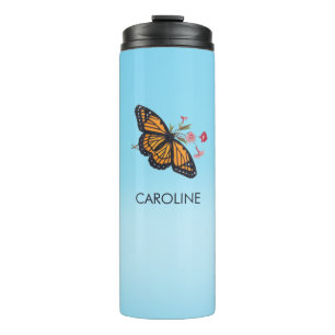 Inspirational Monarch Butterfly Personal Sky Blue Thermal Tumbler
