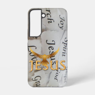 Inspirational Monochrome Faith Gold Dove Jesus Samsung Galaxy Case