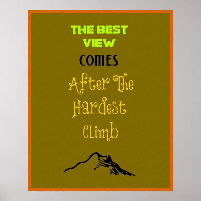 Inspirational Motivating Hiking Quote Typography Poster (Front)