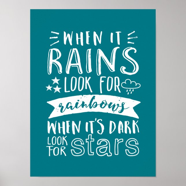 Inspirational Motivation Quote Think Positive Poster (Front)