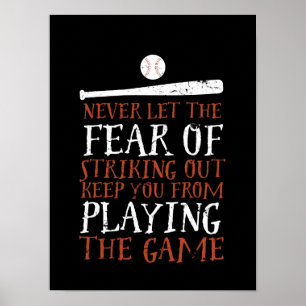 Inspirational Motivational Baseball Sport Quote Poster