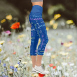 Inspirational Motivational Blue CHOOSE COLOR Capri<br><div class="desc">CHOOSE YOUR BACKGROUND COLOR Inspirational and motivational fashion/yoga capri leggings! Printed edge to edge, with pattern of sayings you can personalise in grey and pastel yellow, blue, green, and purple. Sayings include "Enjoy Life", "believe", "Relax", "Be Happy", "reflect", "Persevere", and more - and you can easily personalise them! Click "Customise"...</div>