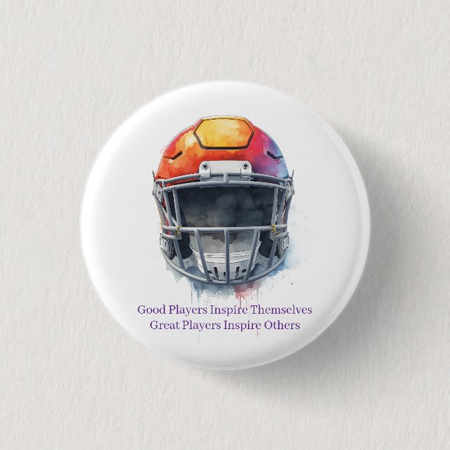 Inspirational Motivational Football Helmet  3 Cm Round Badge (Front)