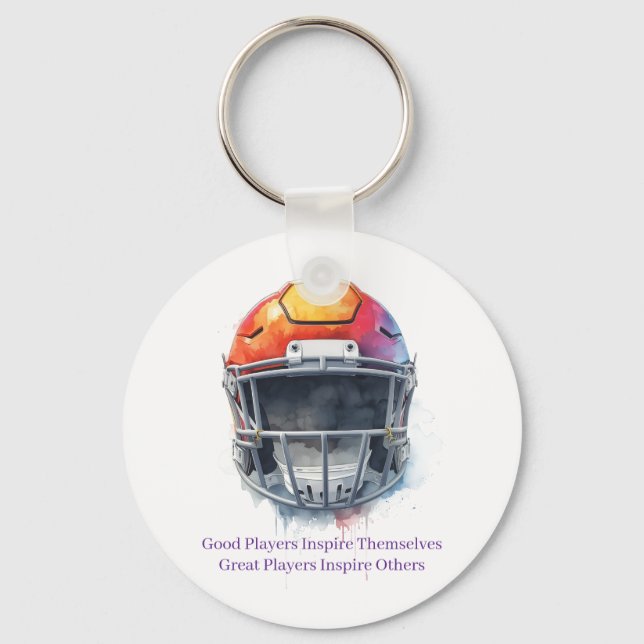 Inspirational Motivational Football Helmet  Key Ring (Front)