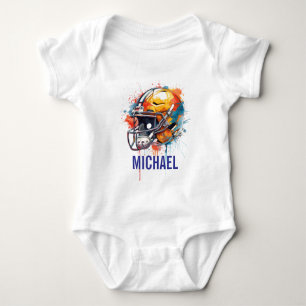 Inspirational Motivational Football Helmet Name Baby Bodysuit