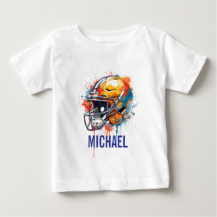 Inspirational Motivational Football Helmet Name Baby T-Shirt