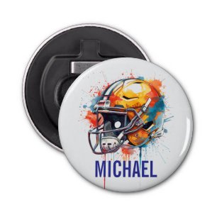 Inspirational Motivational Football Helmet Name Bottle Opener