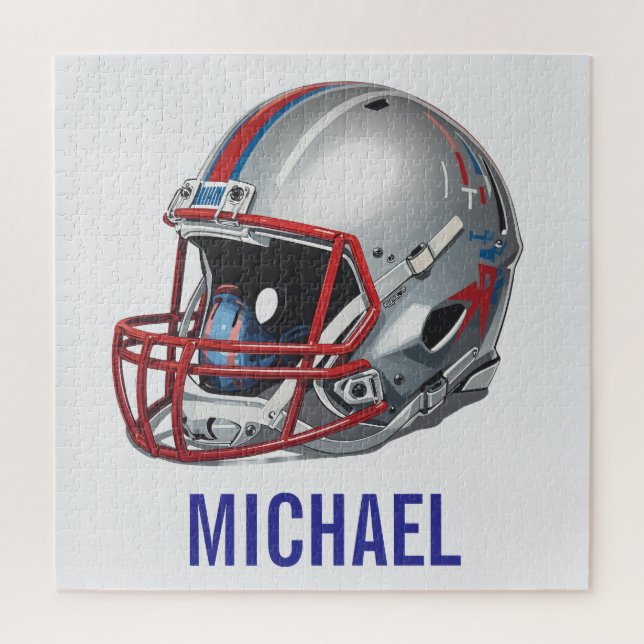 Inspirational Motivational Football Helmet Name Jigsaw Puzzle (Vertical)