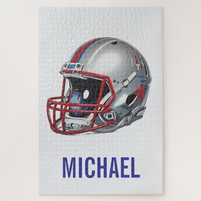Inspirational Motivational Football Helmet Name Jigsaw Puzzle (Vertical)