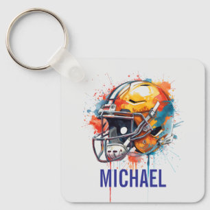Inspirational Motivational Football Helmet Name Key Ring