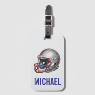 Inspirational Motivational Football Helmet Name Luggage Tag