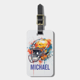 Inspirational Motivational Football Helmet Name Luggage Tag