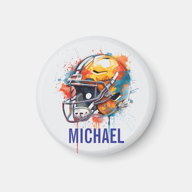 Inspirational Motivational Football Helmet Name Magnet (Front)