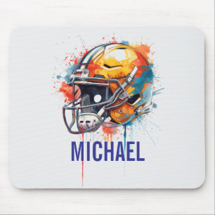 Inspirational Motivational Football Helmet Name Mouse Pad