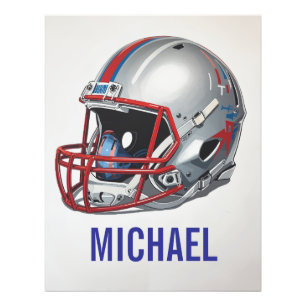 Inspirational Motivational Football Helmet Name Photo Print