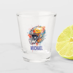 Inspirational Motivational Football Helmet Name Shot Glass