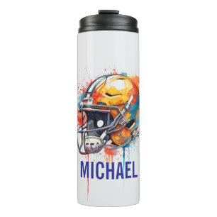 Inspirational Motivational Football Helmet Name Thermal Tumbler