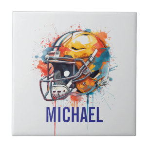 Inspirational Motivational Football Helmet Name Tile