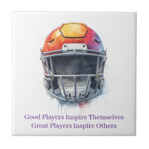Inspirational Motivational Football Helmet Tile