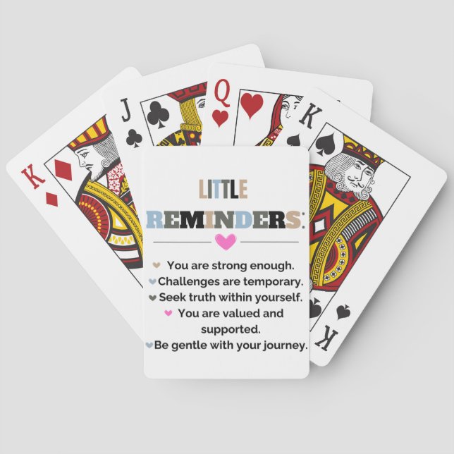 Inspirational Motivational Gifts Little Reminders Playing Cards (Back)