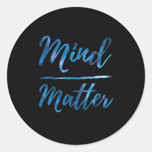 Inspirational Motivational Gym Quote Mind Over Classic Round Sticker