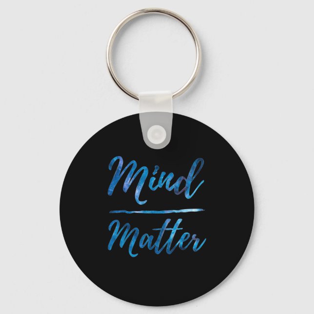 Inspirational Motivational Gym Quote Mind Over  Key Ring (Front)