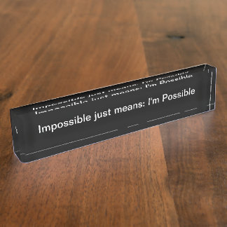 Inspirational Motivational Office Desk Name Plate