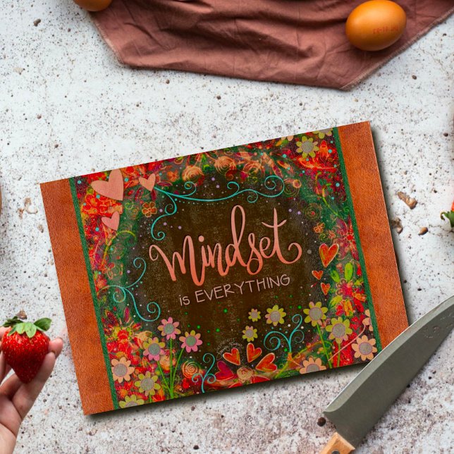 Inspirational Motivational Quote Floral Hearts Cutting Board (Creator Uploaded)