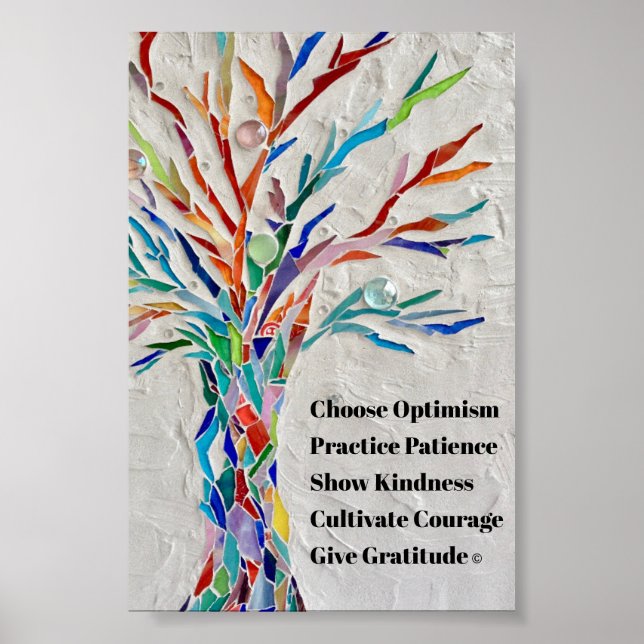 Inspirational Motivational Quote Tree Poster (Front)