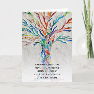 Inspirational Motivational Quote Tree  Thank You Card