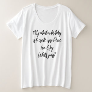 Inspirational Motivational Quote White Typography Plus Size T-Shirt