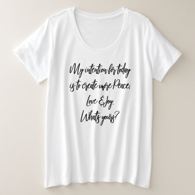 Inspirational Motivational Quote White Typography Plus Size T-Shirt (Design Front)