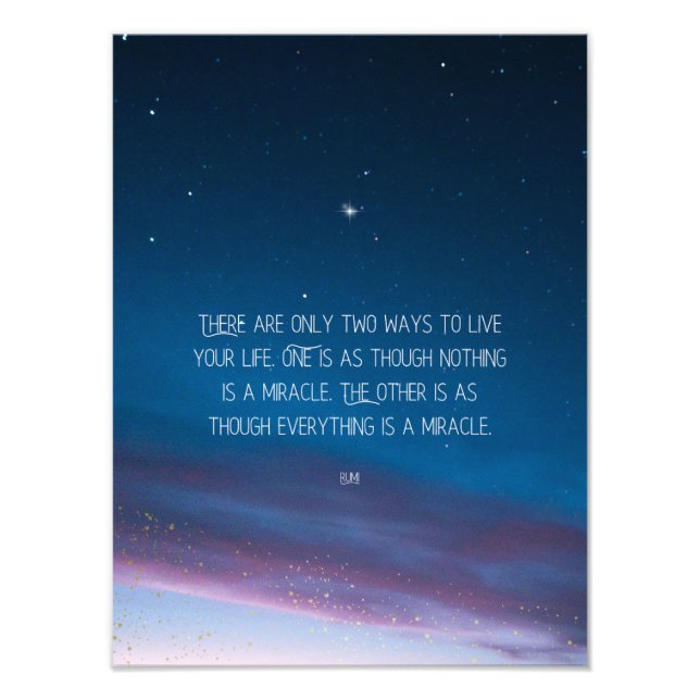 Inspirational Motivational Rumi Quote Stars Photo Print (Front)