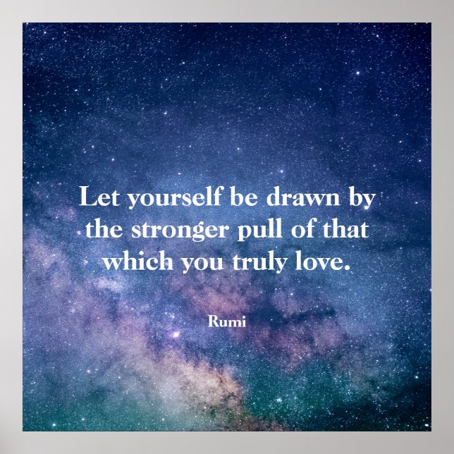 Inspirational Motivational Rumi Quote Universe Poster (Front)